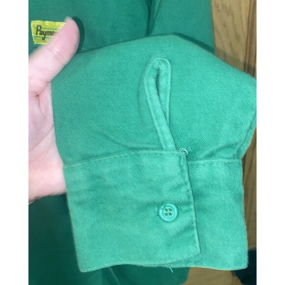 Vintage Frostproof Paymaster Seeds Medium Green Button Up Long Sleeve Shirt - Picture 9 of 10